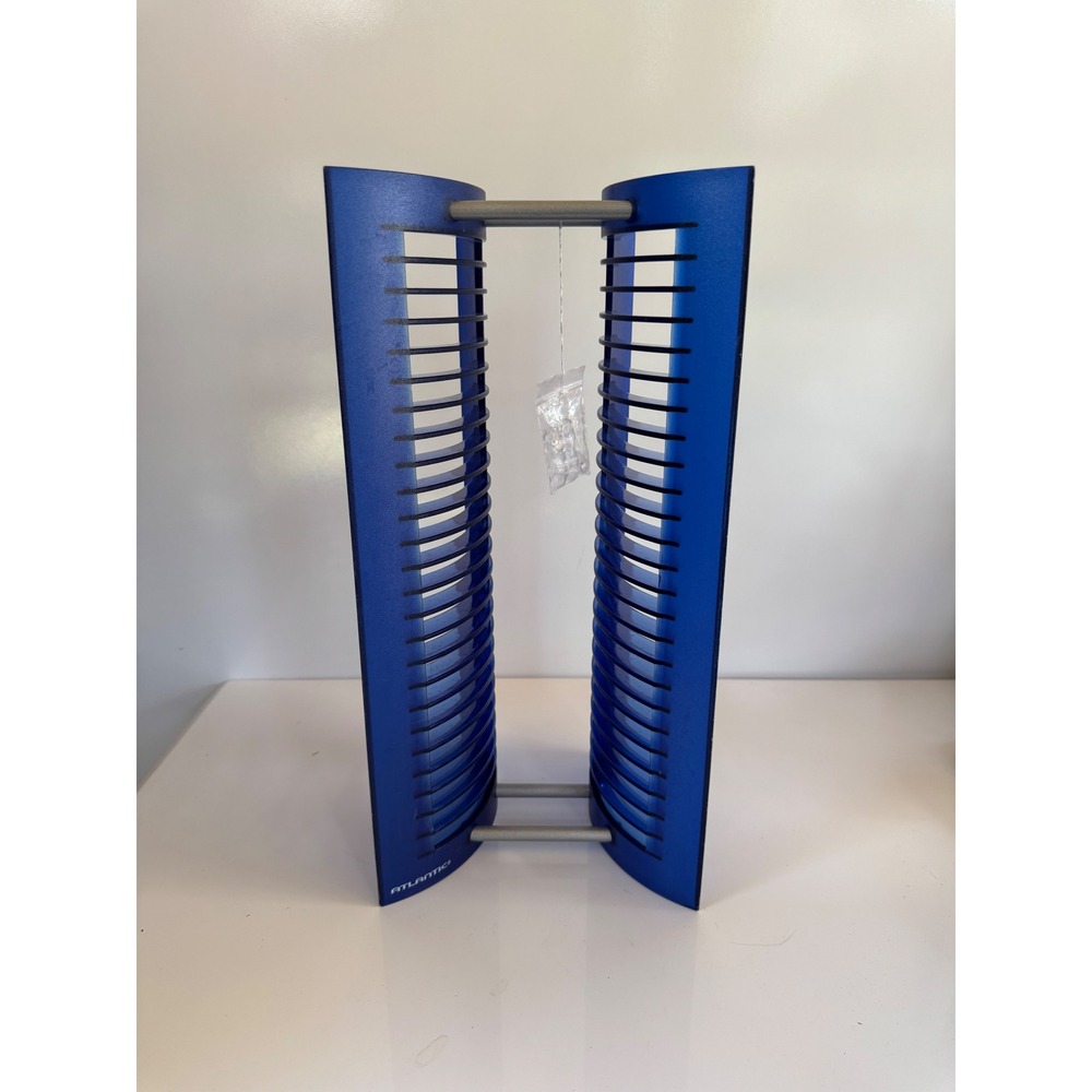 Atlantic Wave 20 CD Desktop Storage Rack Tower Blue Translucent Curved Modern